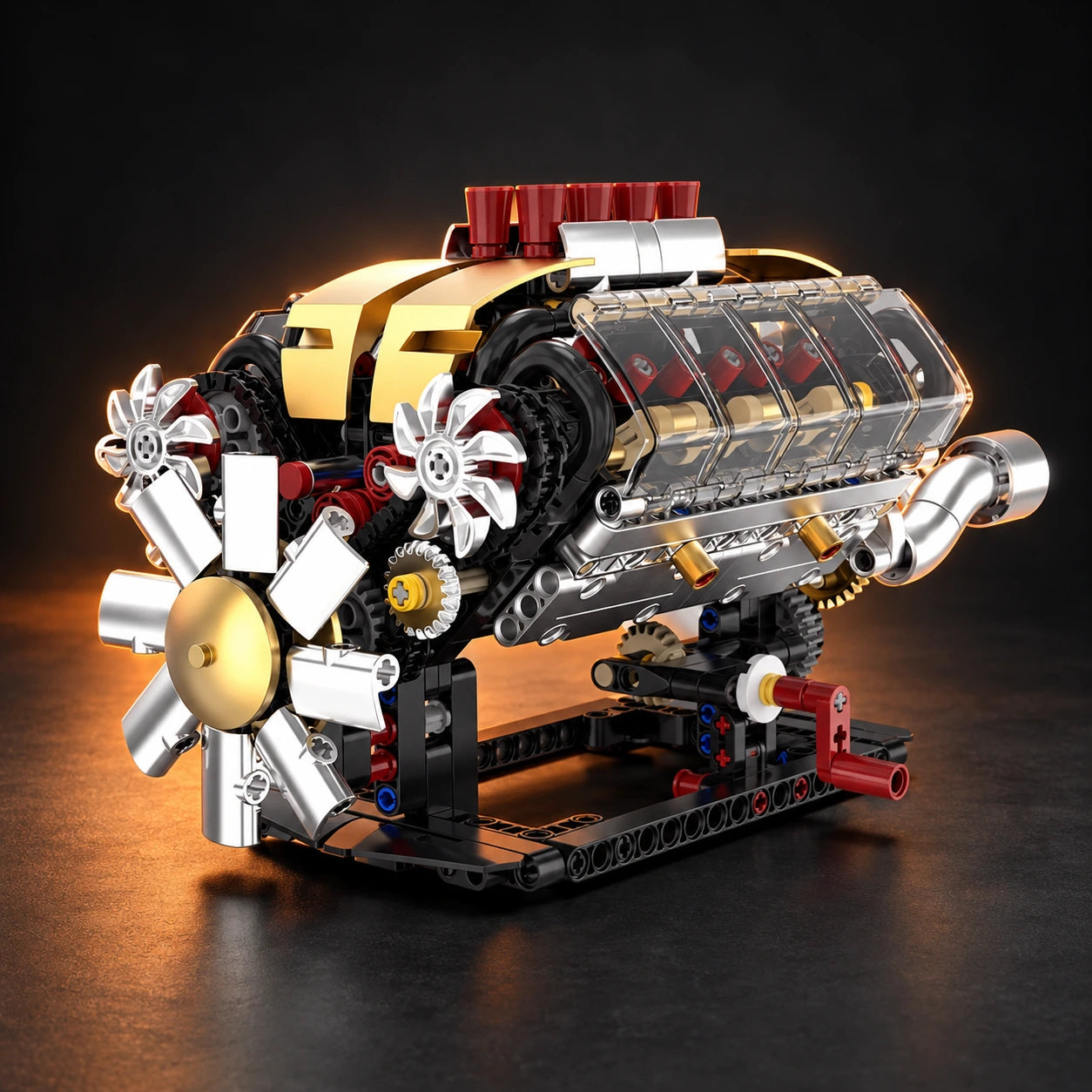Gold V8 Engine
