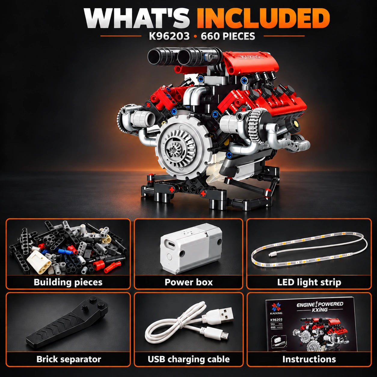 Twin Turbo V8 included contents